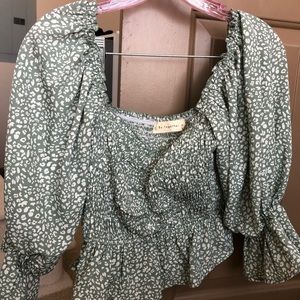 Favor the kind Asher mint green cropped blouse